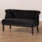 Baxton Studio Flax Black Velvet Upholstered 2-seater Loveseat 143-8100 - alternate 4